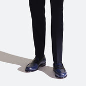 180 Loafer[Men Black & ocean blue boxcalf]