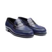 180 Loafer[Men Black & ocean blue boxcalf]