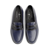 180 Loafer[Men Black & ocean blue boxcalf]