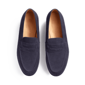 180 Loafer[Men Essential Navy blue suede calfskin]