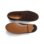 180 Loafer [Dark brown, tan and porcelaine boxcalf]