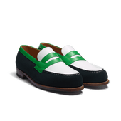 180 Loafer [Men Green suede calfskin, white soft calfskin, electric green boxcalf]