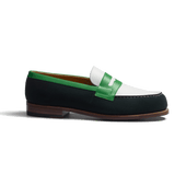 180 Loafer [Men Green suede calfskin, white soft calfskin, electric green boxcalf]
