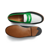 180 Loafer [Men Green suede calfskin, white soft calfskin, electric green boxcalf]