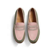 180 Loafer [Men Light pink, parme and old gold suede calfskin]