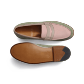 180 Loafer [Men Light pink, parme and old gold suede calfskin]
