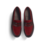180 Loafer [Men dark brown boxcalf & burgundy suede calf leather]