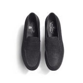 180 Loafer [Men Black with glitter effect goatskin]