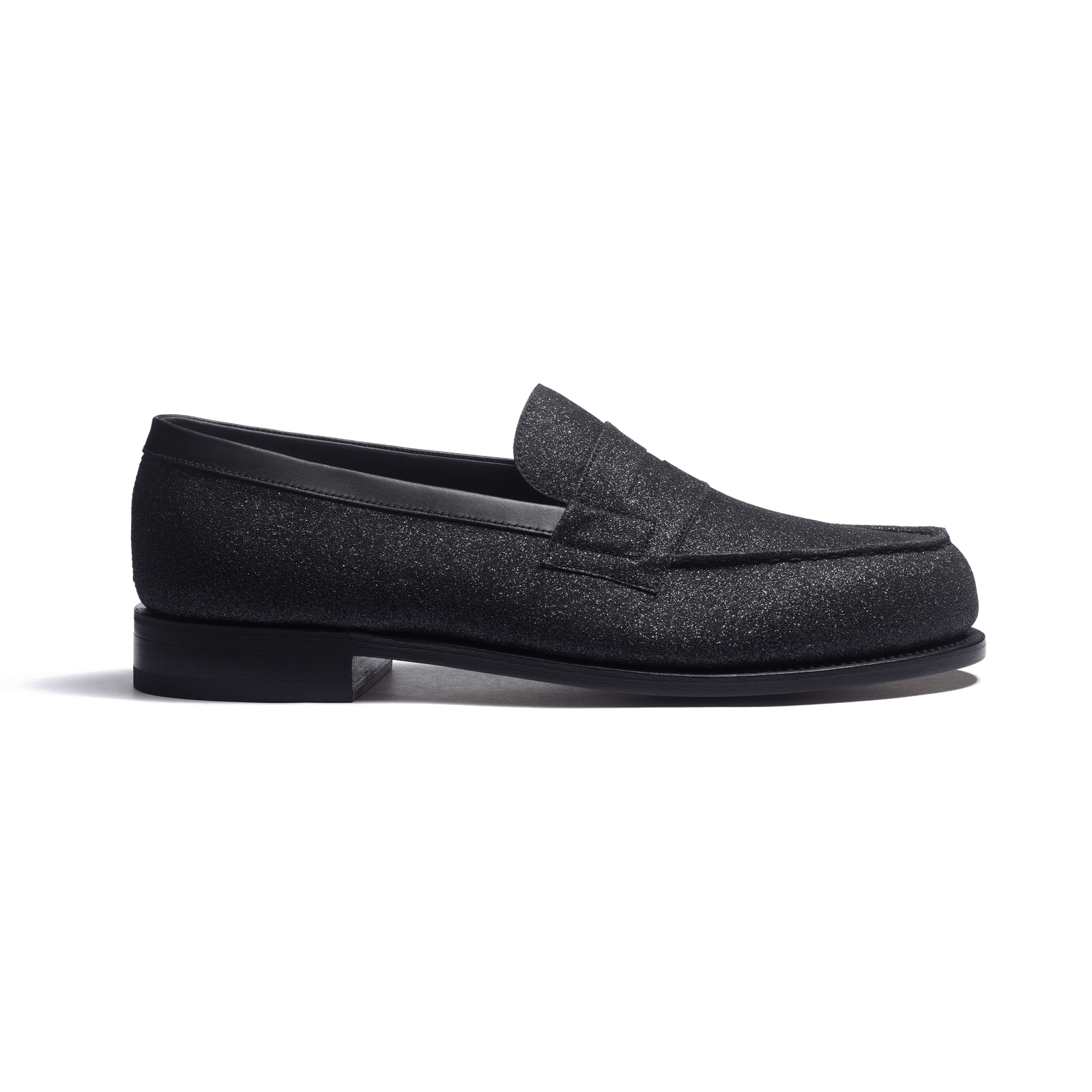 180 Loafer [Men Black with glitter effect goatskin]