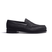 180 Loafer [Men Black with glitter effect goatskin]