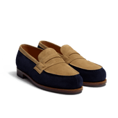 180 Loafer [Men Navy & beige suede calfskin]