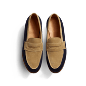 180 Loafer [Men Navy & beige suede calfskin]