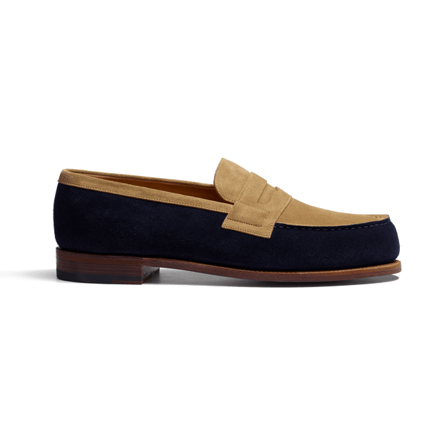 180 Loafer [Men Navy & beige suede calfskin]
