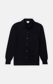 Black Cool Cotton Button Front Polo - Final Sale