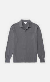 Medium Gray Cool Cotton Button Front Polo Final Sale