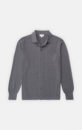 Medium Gray Cool Cotton Button Front Polo - Final Sale