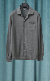 Medium Gray Cool Cotton Button Front Polo Final Sale