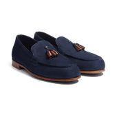 Roland-Garros Le Moc' Pampilles Loafer[Men Navy blue nubuck & bicolor tassels]