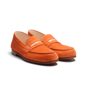 Le Moc' Weston Roland-Garros Loafer[Men Orange Nubuck and White sport calfskin]