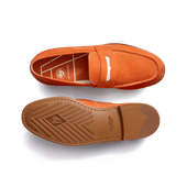 Le Moc' Weston Roland-Garros Loafer[Men Orange Nubuck and White sport calfskin]