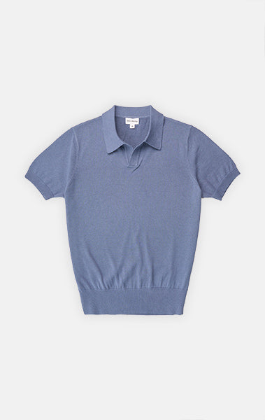 Slate Short Sleeve Johnny Collar Polo