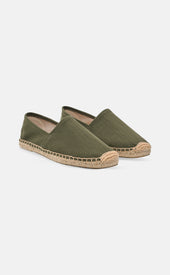 Green Herringbone Espadrille Shoes