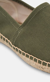 Green Herringbone Espadrille Shoes