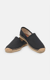 Black Herringbone Espadrille Shoes