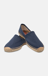 Navy Herringbone Espadrille Shoes