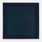 And Petrol Green Stripe Silk Pocket Square