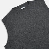 Grey Cashmere Round Neck Vest