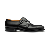 Derby Double buckle [men smooth black leather]