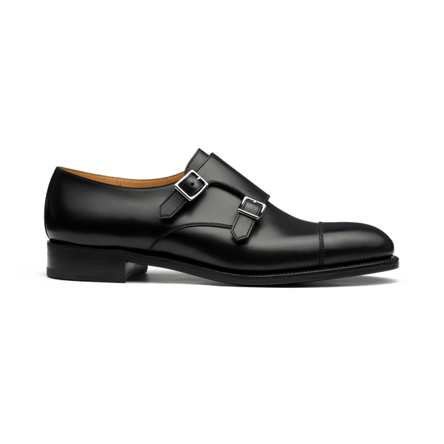Derby Double buckle [men smooth black leather]