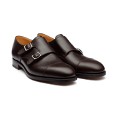 Double Buckle Derby [Men Dark brown soft calfskin]