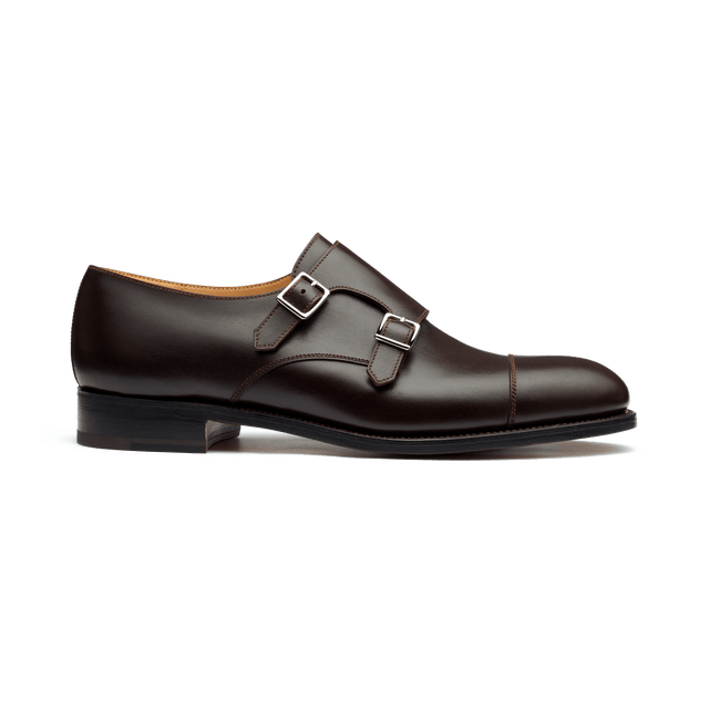 Double Buckle Derby [Men Dark brown soft calfskin]