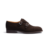 Double buckle Derby with rubber sole [men brown suede leather]