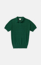 Emerald Diamond Knit Polo - Final Sale