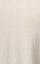 Off White Silk Cotton Johnny Collar Short Sleeve Polo