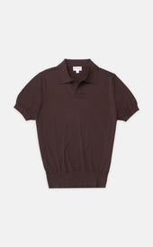 Silk Cotton Johnny Collar Polo