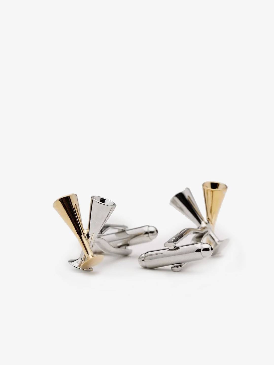 Gold & Silver Cufflinks Glass