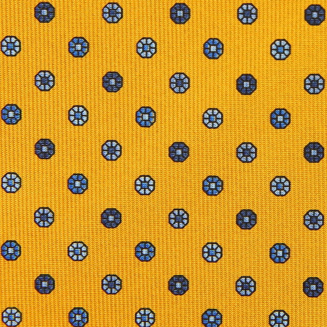 Floral Printed Silk Bespoke Tie - Yellow