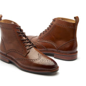 Lewinsky Wingtip Derby Boot Tan Hand Welted Classics Collection