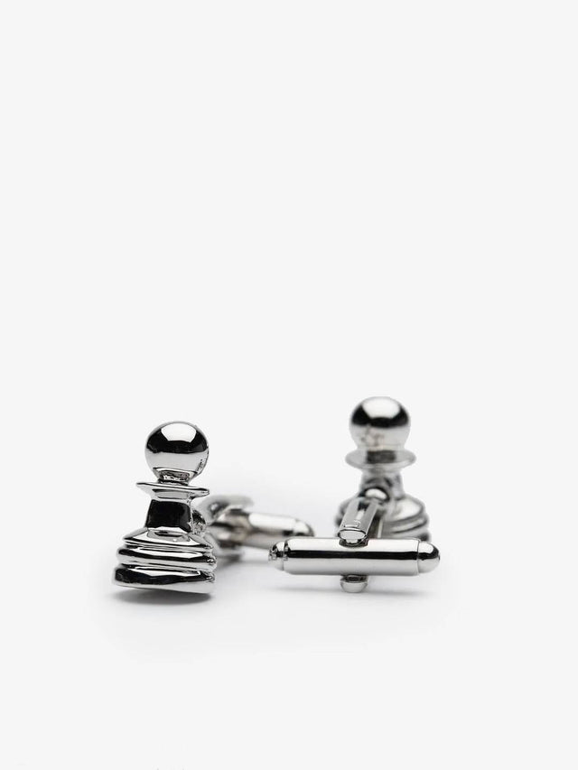 Silver Cufflinks Chess
