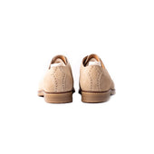 Diamond Cap Toe Oxford With Medallion In Beige Suede