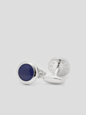 Blue & Silver Cufflinks Round
