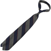 Striped Grenadine Garza Grossa Silk Tie Grey