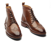 Lewinsky Wingtip Derby Boot Tan Hand Welted Classics Collection