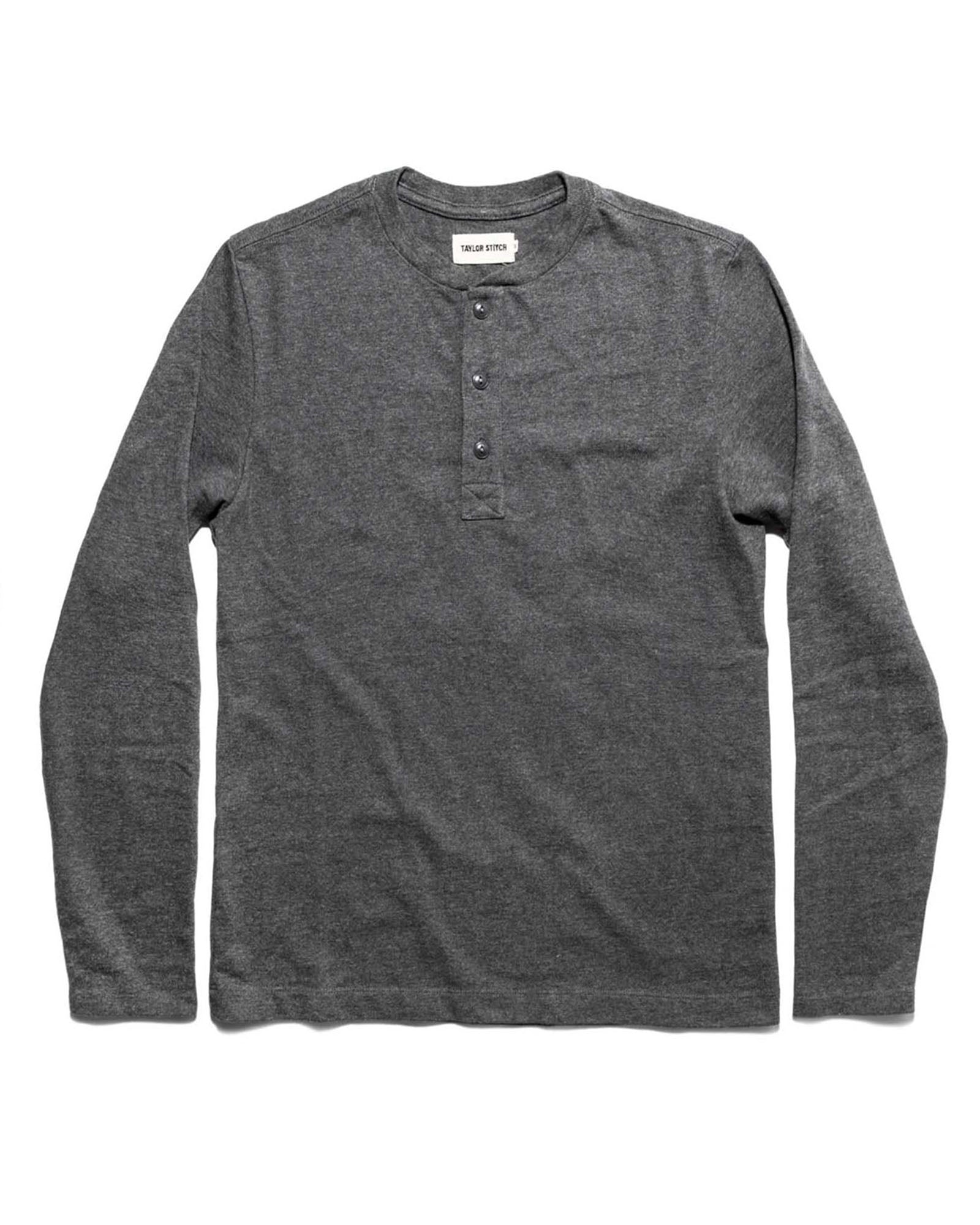 The Heavy Bag Henley In Heather Grey