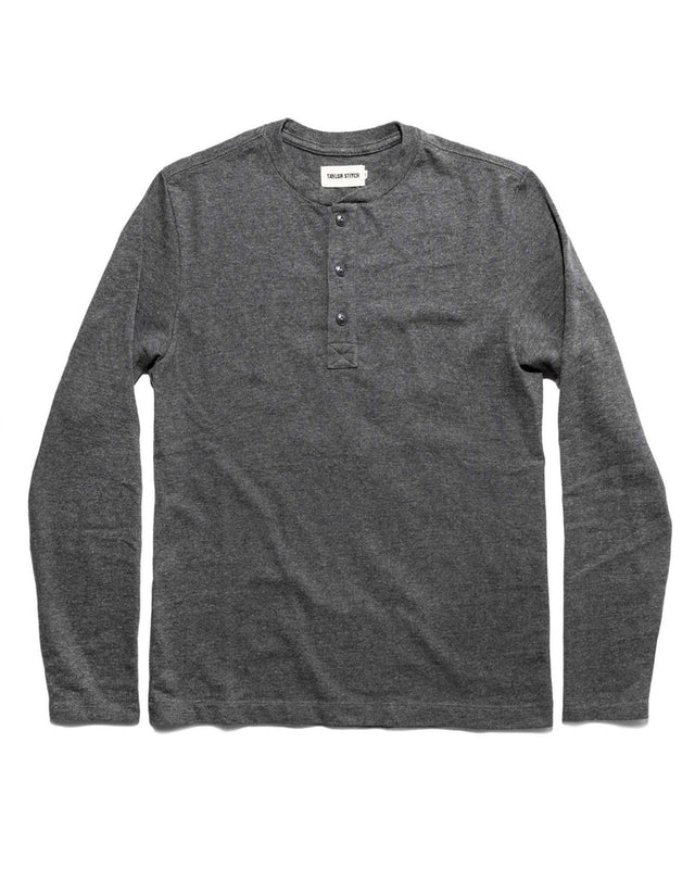 The Heavy Bag Henley In Heather Grey