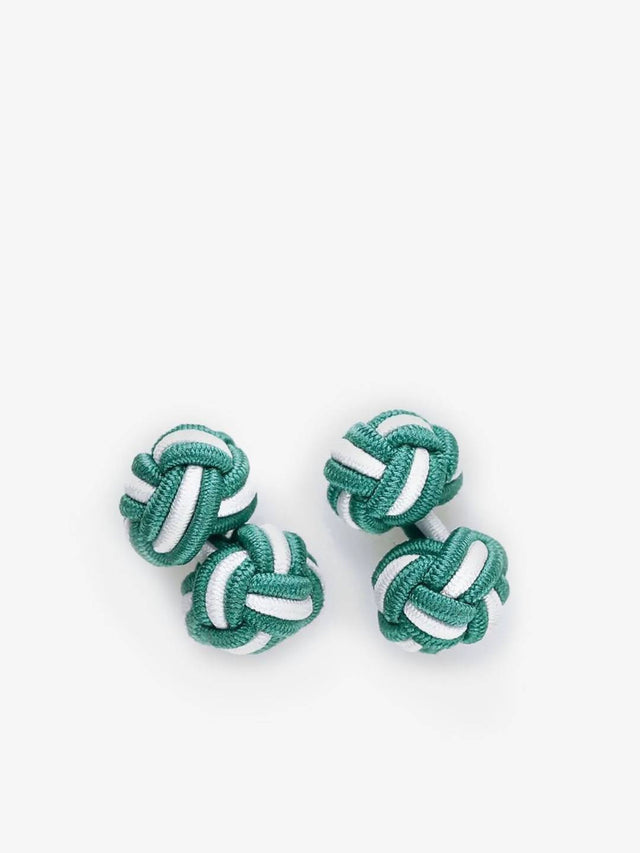 Green & White Silk Knots Mix